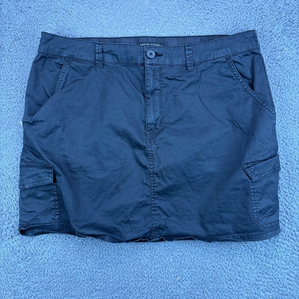Social Standard by‎ Sanctuary Womens XXL Black Cargo Skirt Mini Utility Outdoors
